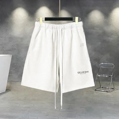 Korean Large Size Casual Sports Shorts Single Piece/suit Men Trend All-match Fashion Straight Leg Loose Half Pants Streetwear.