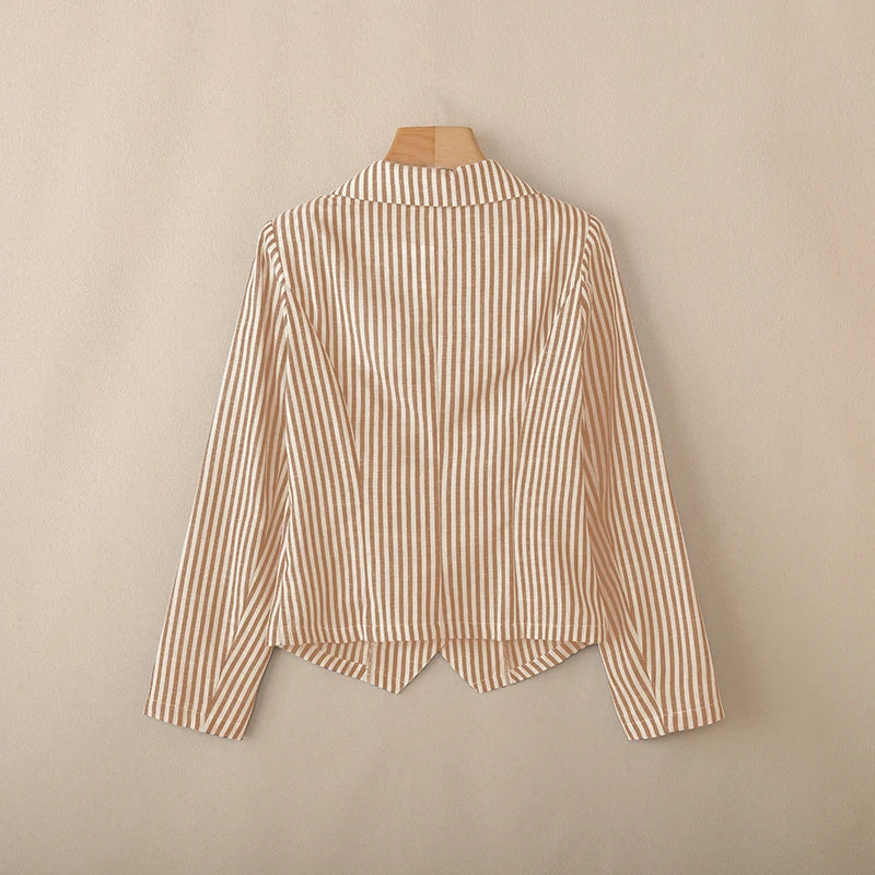 Stylish Autumn Long Sleeve Stripe Shirt 2025 ZANZEA Office Lady Blouses Women Shirts Elegant Lapel Neck OL Work Tops Mujer Femme.
