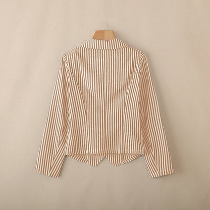 Stylish Autumn Long Sleeve Stripe Shirt 2025 ZANZEA Office Lady Blouses Women Shirts Elegant Lapel Neck OL Work Tops Mujer Femme.