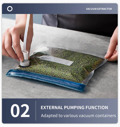 Electric Vacuum Sealer Dry/Wet Food Sealed Packaging Kitchen Food Storage Seal UV Sterilization Built-in Cutter Knife.