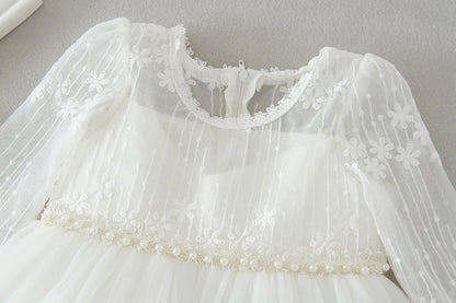 Baby Taufe Weißes Kleid Säuglingskleid Kleid Mädchen Party Geburtstag Hochzeit Prinzessin Kleid Für Kinder Erstkommunion Leistung 0-24M
