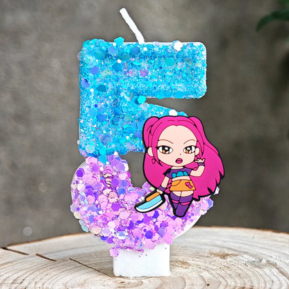 Heißer Kpop Dämon Jäger Thema Kerze 3D Nummer 0-9 Kinder Geburtstag Kuchen Dekoration Baby Dusche Anime Party liefert Geschenke