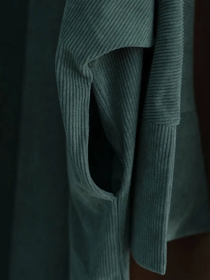 2025 New Arrival Turkey Dubai Muslim Winter Abaya Corduroy Women Closed Abaya Loose Daily Wear Muslim Long Winter Dress