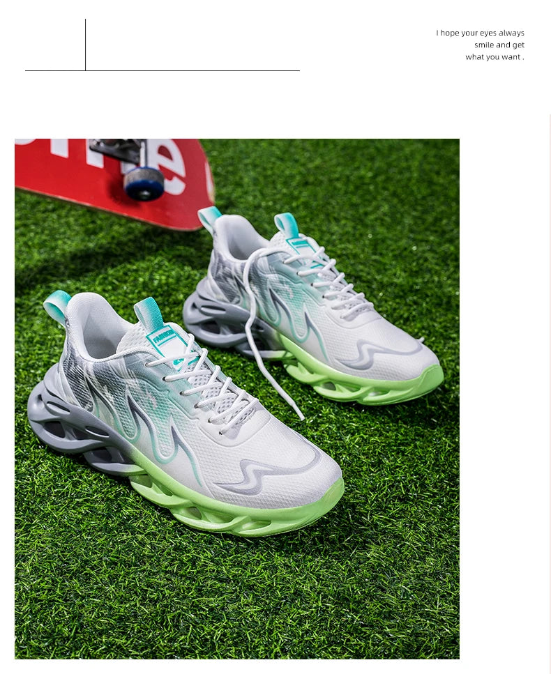 Men Running Shoes Mesh Breathable Flat Cushioning Soft Comfortable Sneakers Outdoor Gym Trendy Casual Jogging Shoes for Men.