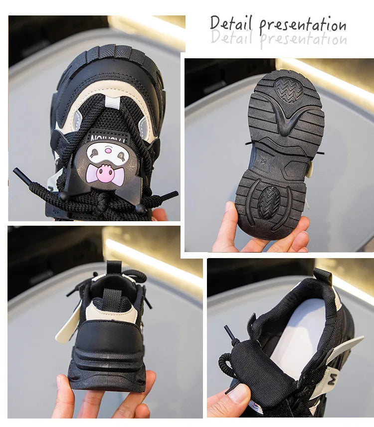 Anime Girls Kuromi Autumn New Board Shoes Sanrio Sports Dad Shoes Children Cartoon Kawaii Comfortable Breathable Casual Shoes.
