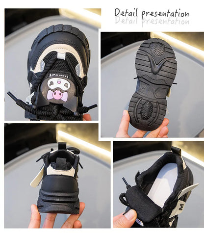 Anime Girls Kuromi Autumn New Board Shoes Sanrio Sports Dad Shoes Children Cartoon Kawaii Comfortable Breathable Casual Shoes.