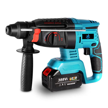 YOFIDRA Bürstenloser elektrischer Hammer-Schlagbohrschrauber, 26 mm, kabelloser Holzbearbeitungs-Schlagbohrschrauber, Elektrowerkzeug-Set für Makita 18 V Akku-Pin