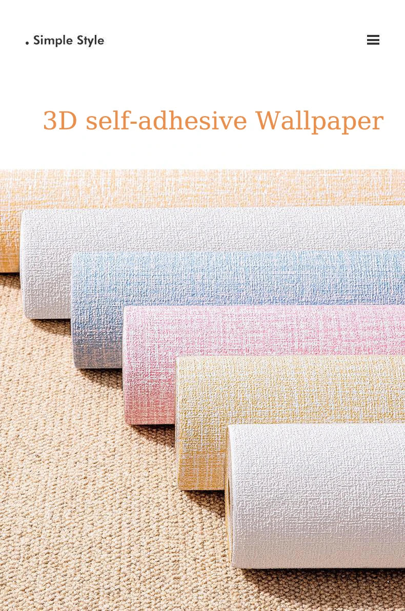 DIY Modern Decoration Mold proof and Waterproof Bedroom Self adhesive Background Wall Home Wallpaper Cabinet Wallpaper