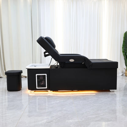 XinSheng Elektrisch verstellbares Lift-Shampoo-Bett, Massagetisch, All-in-One-Salon-SPA-Massagebett mit Haarwaschbecken und Fußbad