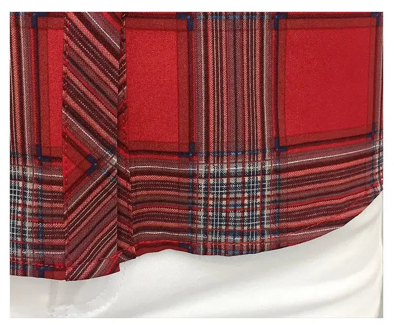 2024 herbst Neue College Stil Plaid Shirts frauen Lange hülse Taste Unten Casual Tops Lose Mode Polo Neck Blusen