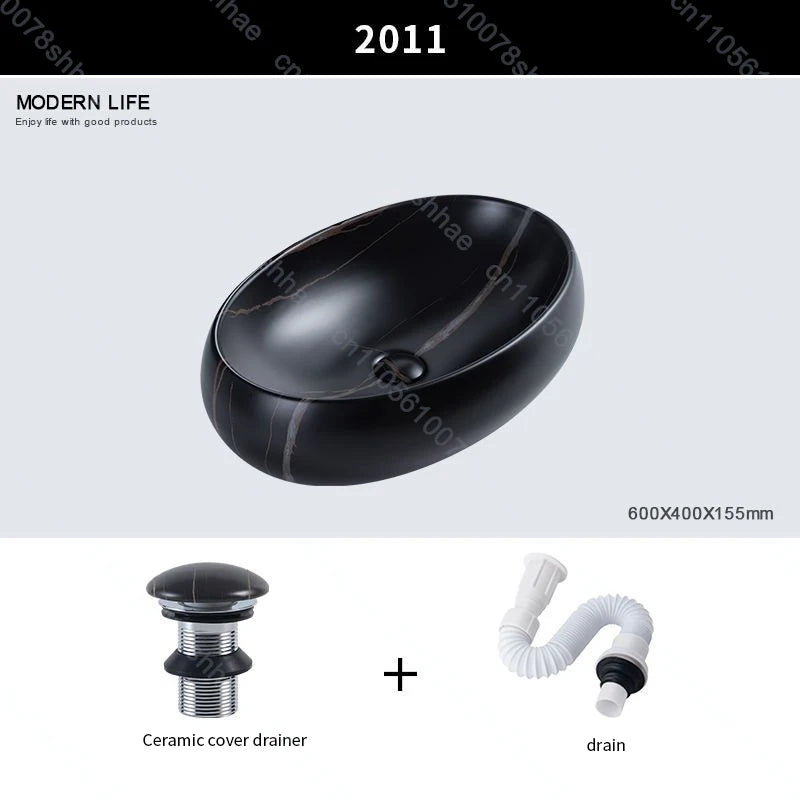 Luxuriöses Vintage-Keramikgefäßwaschbecken für Badezimmer, Waschtisch, Kunstbecken über der Theke, Waschbecken mit Abflusszubehör, Arbeitsplatte