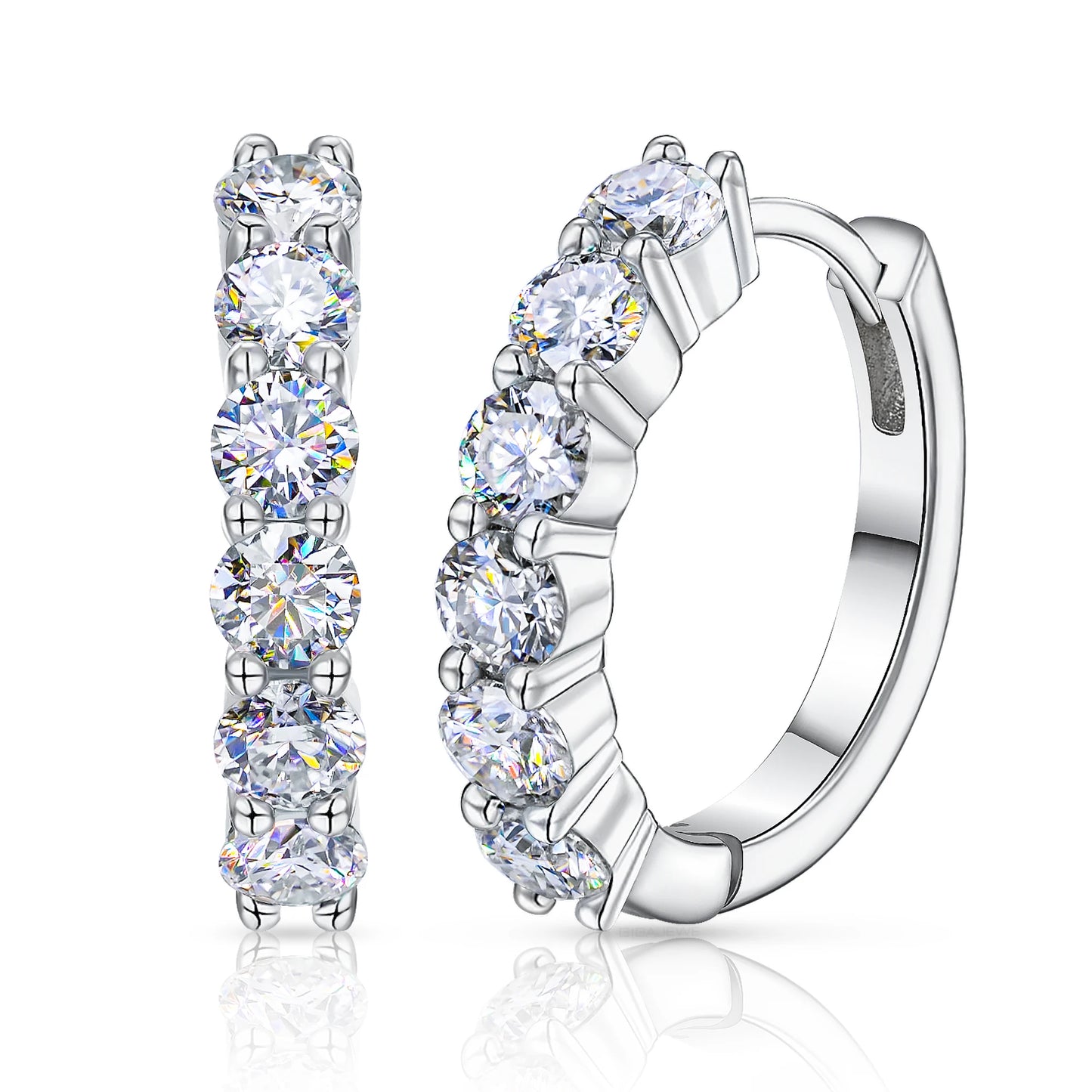 GIGAJEWE Hoop Earring Moissanite Natural Blue Color VVS1 S925 Silver 18K Gold Plated Diamond Test Passed Jewelry Woman Wife Gift