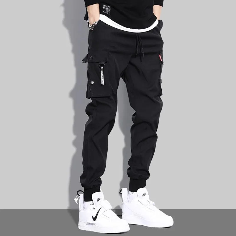 Men's Trendy Overalls Spring Autumn American Style Leggings, Men's Loose Casual Pants.