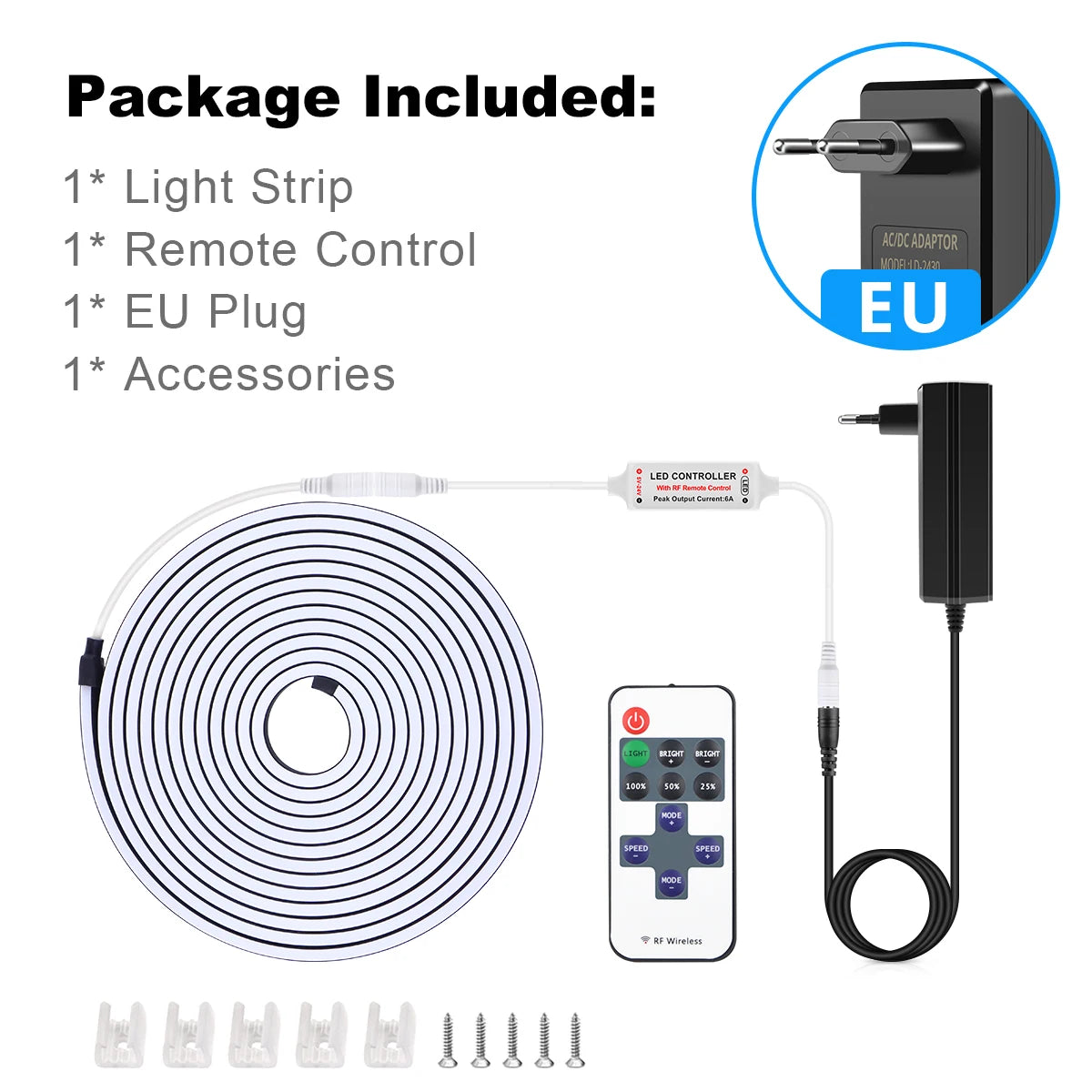 Waterproof COB LED Strip Lights 24V Flexible Neon Light Black Silicone Tube Linear Dimmable Lighting with Touch Sensor Switch.