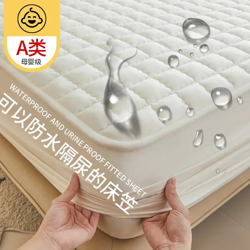 2025 New Thickening Quilted Waterproof Mattress Skin-friendly Slow rebound Cushion Anti-wrinkle Single double size Fitted Mat