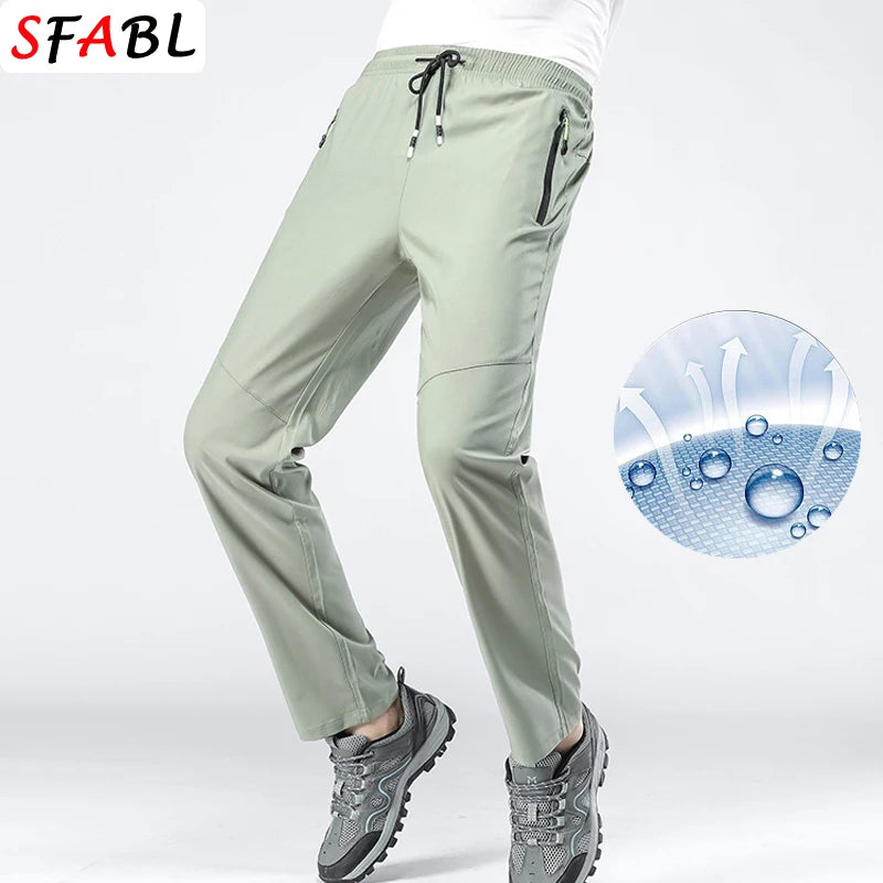 5XL High Stretch Outdoor Sport Hiking Pants Men Zipper Pockets Trousers Men Summer Thin Quick Dry Men's Pants Trekking Fishing.