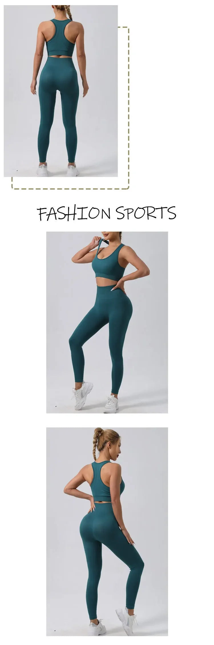 High Waist Nylon Seamless Knitted Yoga Wear Fitness Sportswear Quick Dry Breathable Butt Lifting Slimming Exercise Set.