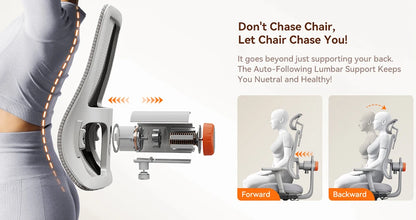 NEWTRAL MAGICH003 Ergonomischer Bürostuhl, automatisch ausgestellte Rückenlehne, adaptive Unterrückenstütze, verstellbarer Kopfstützensitz