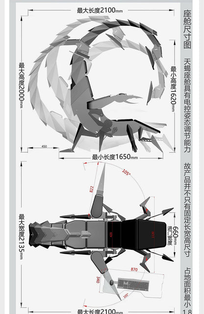 Heiße Luxus-Home-Office-Möbel Zero Gravity Großhandel Computer Cluvens Gaming-Stuhl Scorpion Chair für 3 oder 5 Monitore