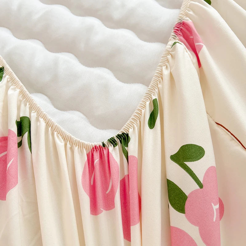 Quilted Mattress Cover For Kids Single/Double Size Rabbit Printing cubre colchón 200X220cm Anti-Mite 매트리스커버 Queen/King Size 매트리스.