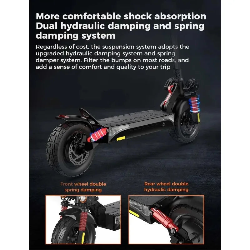 ISCOOTER IX4 Electric scooter 800W motor 48V15AH lithium battery, 10-inch off-road tires, adult foldable electric scooters.