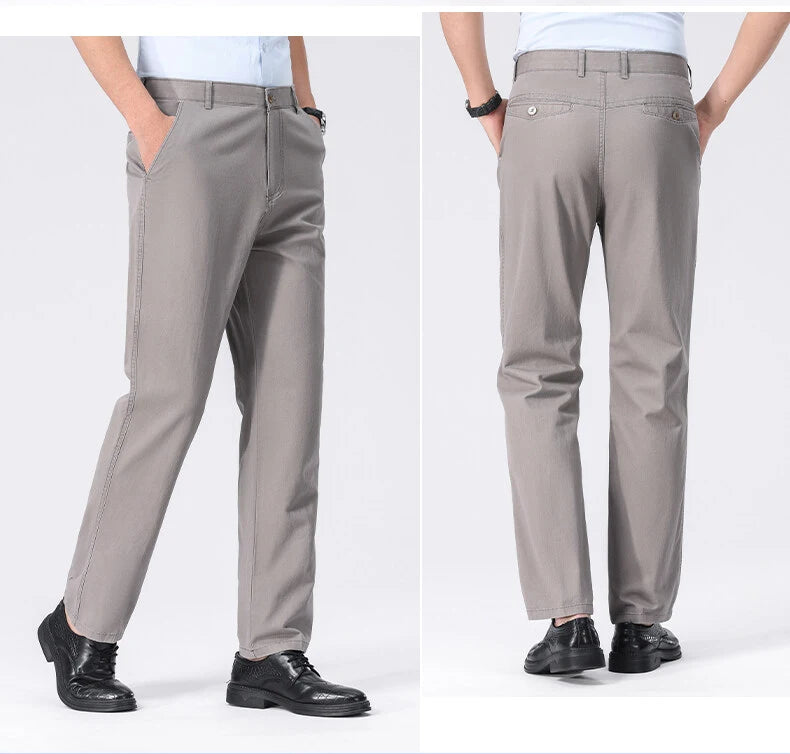 Chino-Hose für Herren, Business-Casual-Kleiderhose, Frühling, Sommer, Herbst, leichte, bequeme Hose mit Taschen.