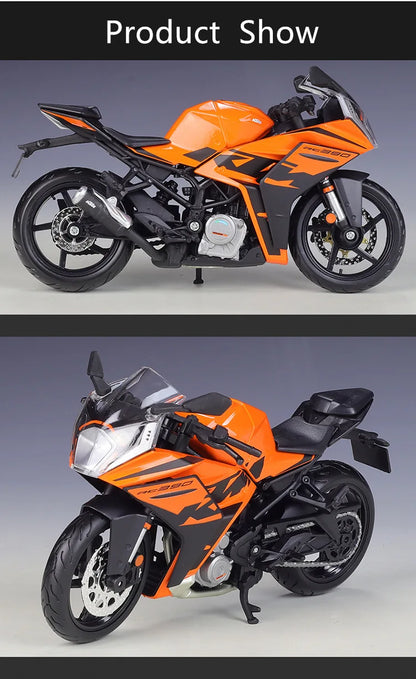 Bburago 1:12 KTM RC 390 Alloy Racing Motorcycle Model Diecast Metal Street Sports Motorcycle Model Simitation Childrens Toy Gift.