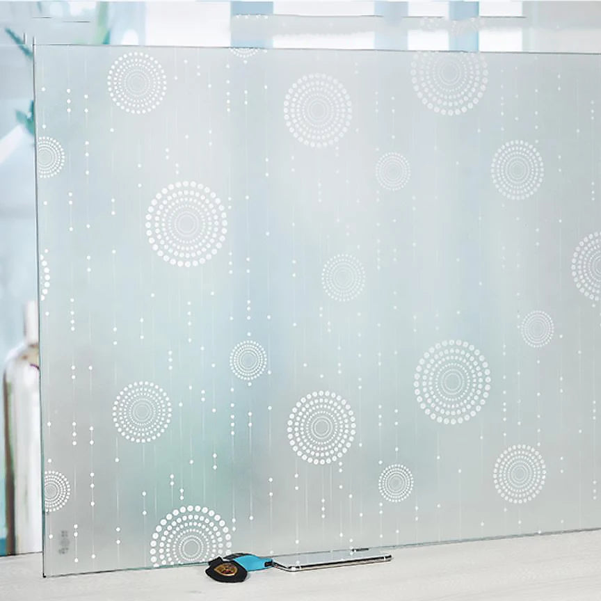 Mattierte Fensterfolie, Sichtschutz, Streifenmuster, selbstklebende Folie, Anti-UV-Buntglas-Vinylfolie für die Dekoration zu Hause und im Büro