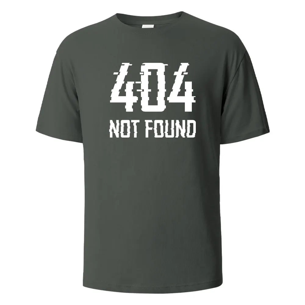 404Not Found Print T-Shirt Summer Tees For Men Women 100% Cotton O-neck Oversize Casual Short sleeved Tops.