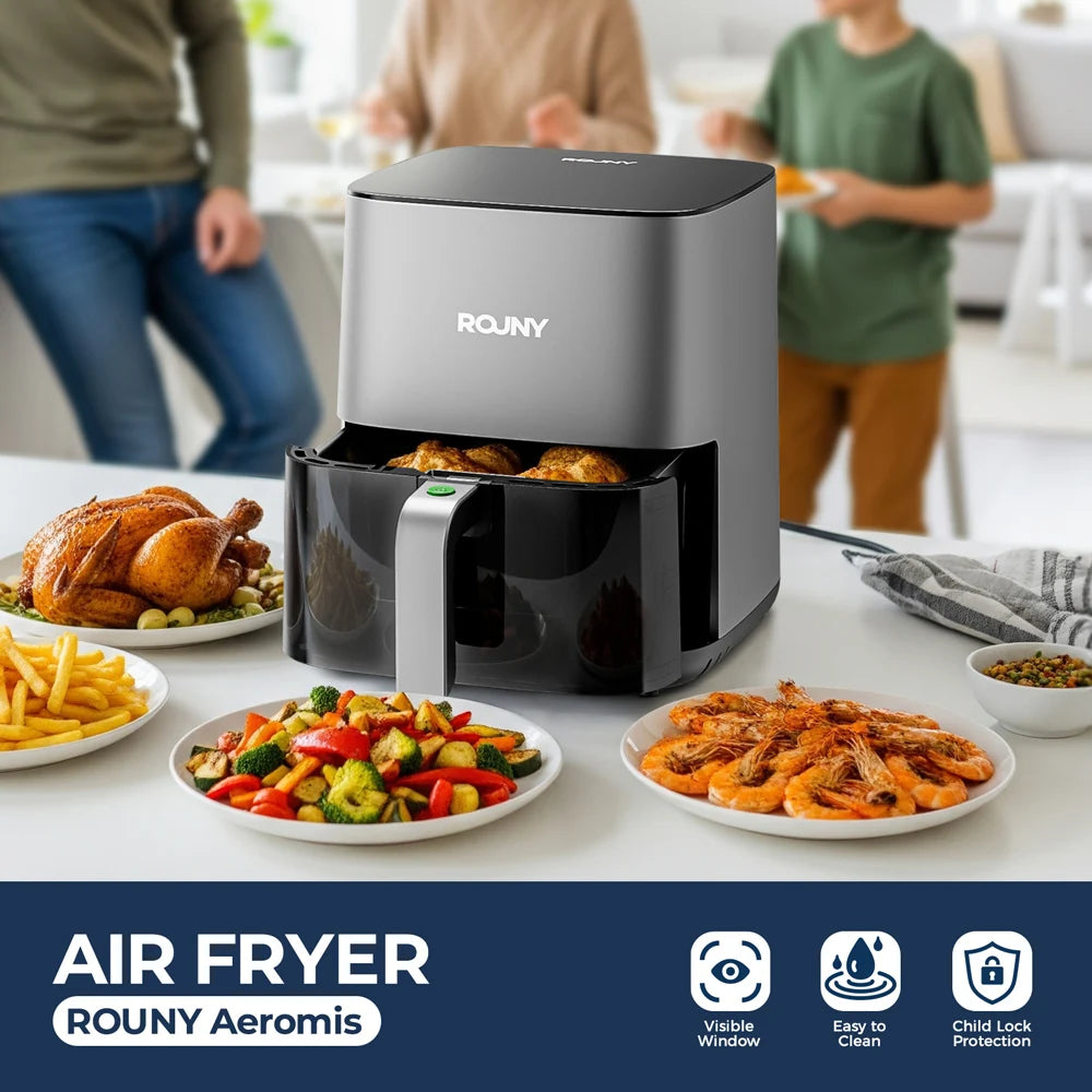 5L Air Fryer, Electric Hot fryer Oven Oilless Cooker with Touch Control & Nonstick Basket & Visible Window, Family Size.