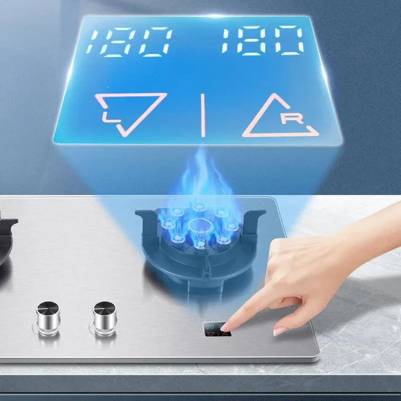 419H Embedded Stainless Steel Gas Stove/  4.8Kw High Firepower Household Stove/Reversible Double Stove Magic Dish Stove.