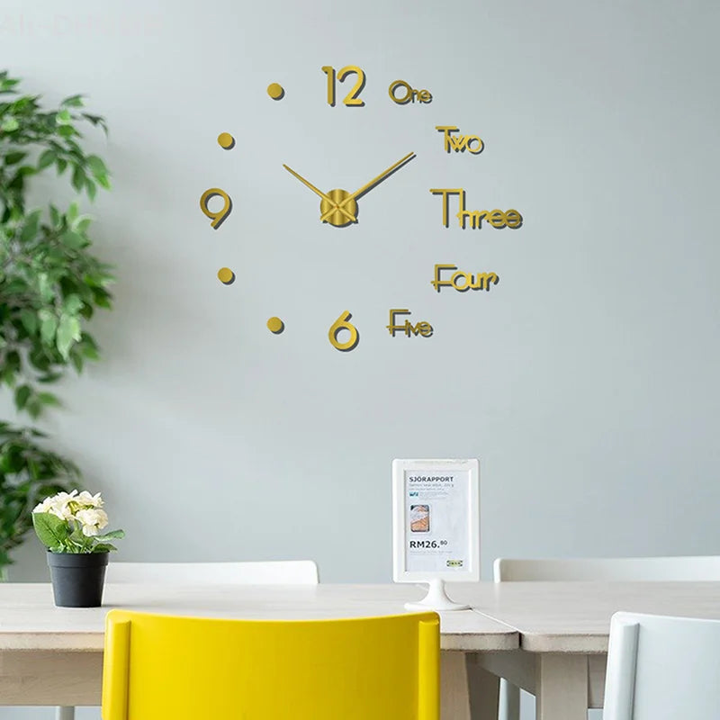 3D Leuchtende Wanduhr Rahmenlose Acryl DIY Digitale Uhr Wand Aufkleber Stumm Uhr Für Wohnzimmer Schlafzimmer Büro Wand Dekor