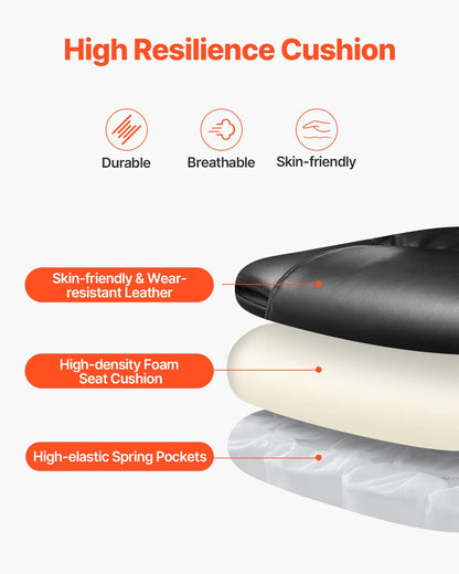 VEVOR Chefsessel Bürostuhl Drehstuhl mit hoher Rückenlehne & Fußstütze & Lendenkissen, ergonomischer Schreibtischstuhl mit 135° Neigung und einstellbarer Höhe, für Arbeit Arbeitszimmer Spielen