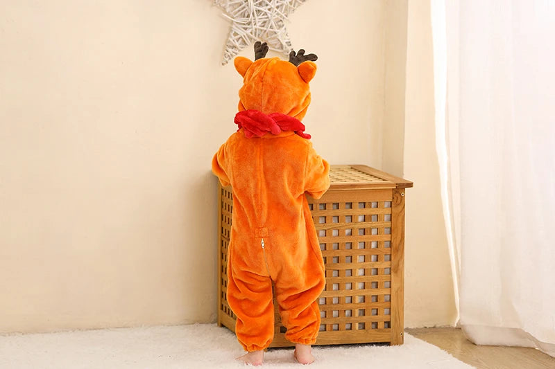 MICHLEY Winter Baby Strampler Mit Kapuze Flanell Cosplay Kleinkind Infant Kleidung Insgesamt Bodys Overall Kostüm Für Kinder Mädchen Junge