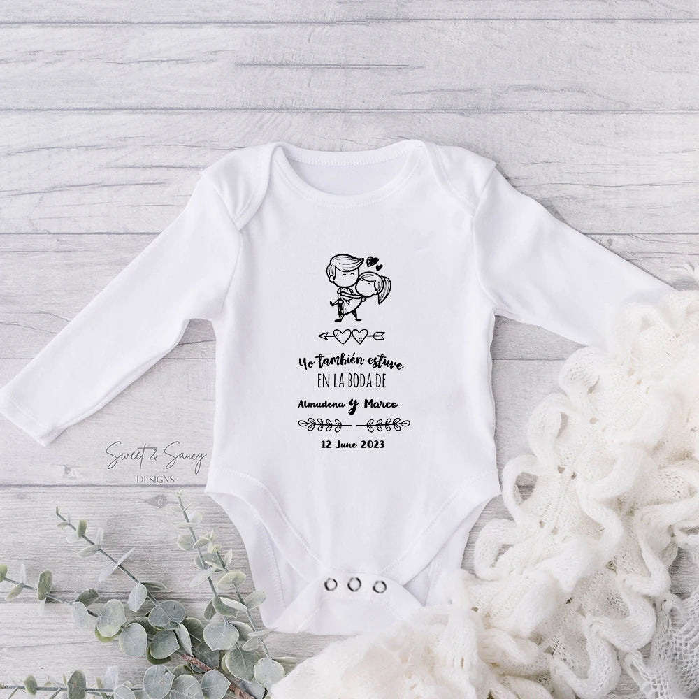 Personalisierter Baby-Body „I Also Attended The Wedding“, individueller Name, Baby-Overall, Hochzeit, Kleinkind, Kleinkind, Junge, Mädchen, Strampler, Outfits.
