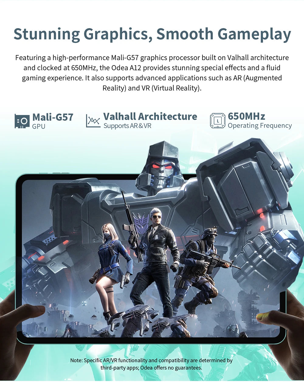 Odea A12 Android 14 Tablet, T606 8-core, 4GB+8GB RAM 128GB ROM, 12 inch 2000x1200 Display, 8000mAh, Widevine L1, 13MP Camera.