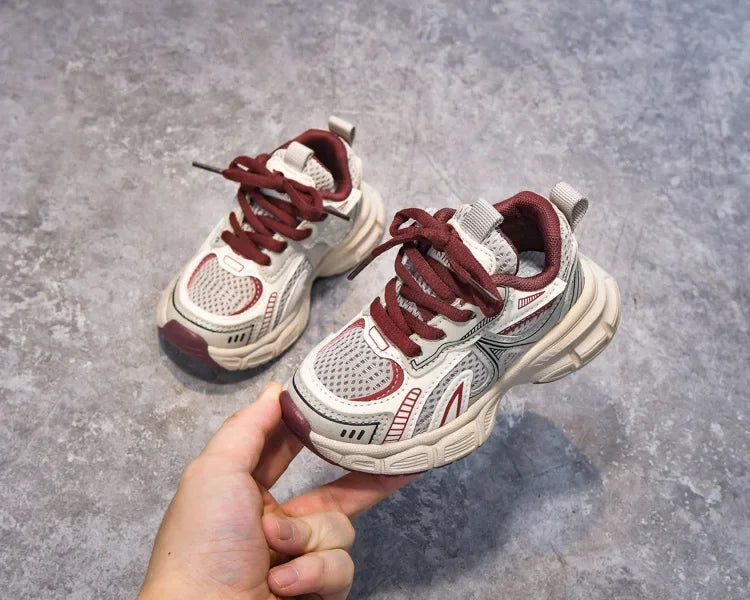 Boys Girls Running Shoes Thick Soft Sole Children Sneakers Mesh Breathable 2025 New Fashion Kids Sports Shoes for Students Trend.