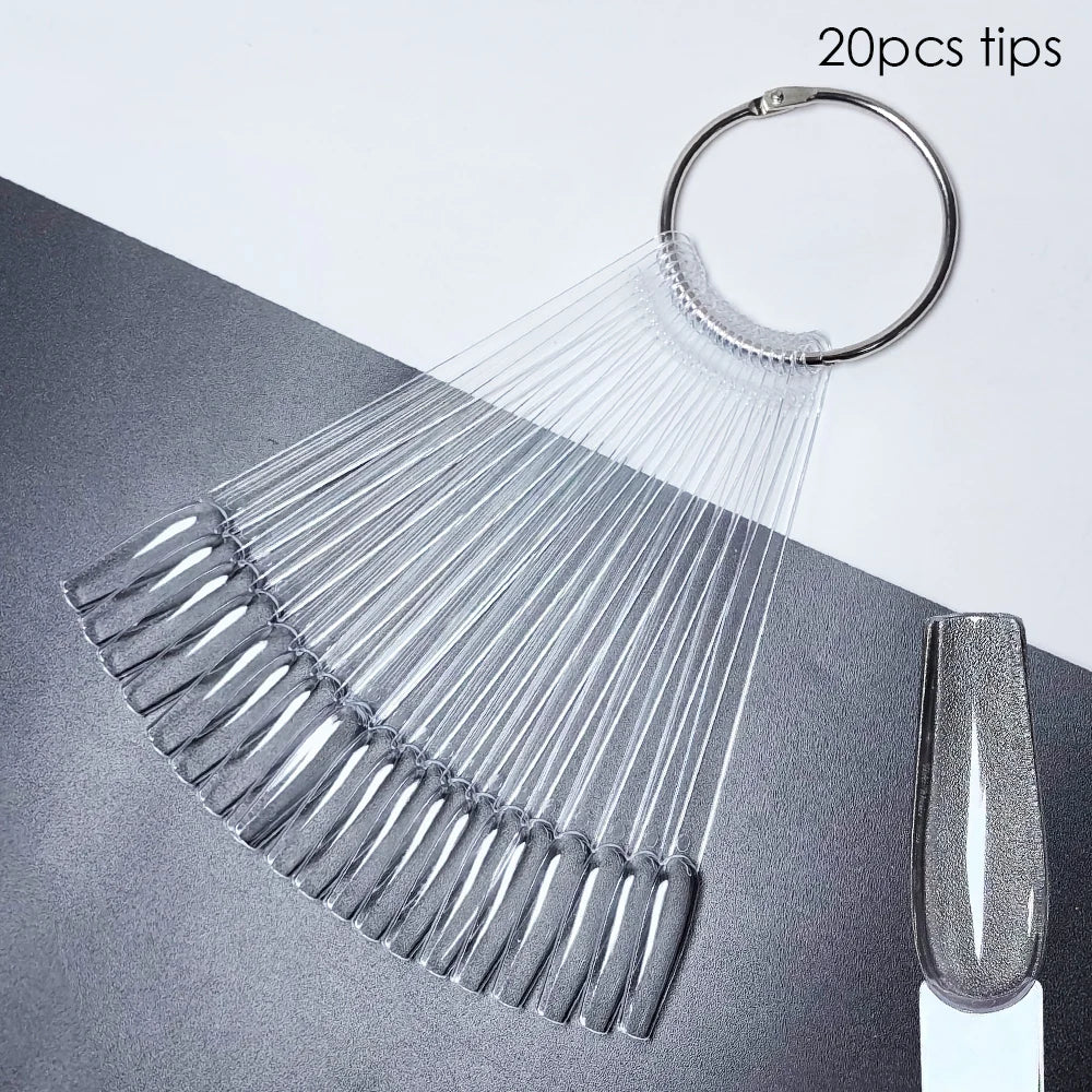 80/50/20pcs Nail Display Sticks Nail Swatch False Nail Tips Nail Gel Polish Practice Clear Display Board for Nail Art Tools