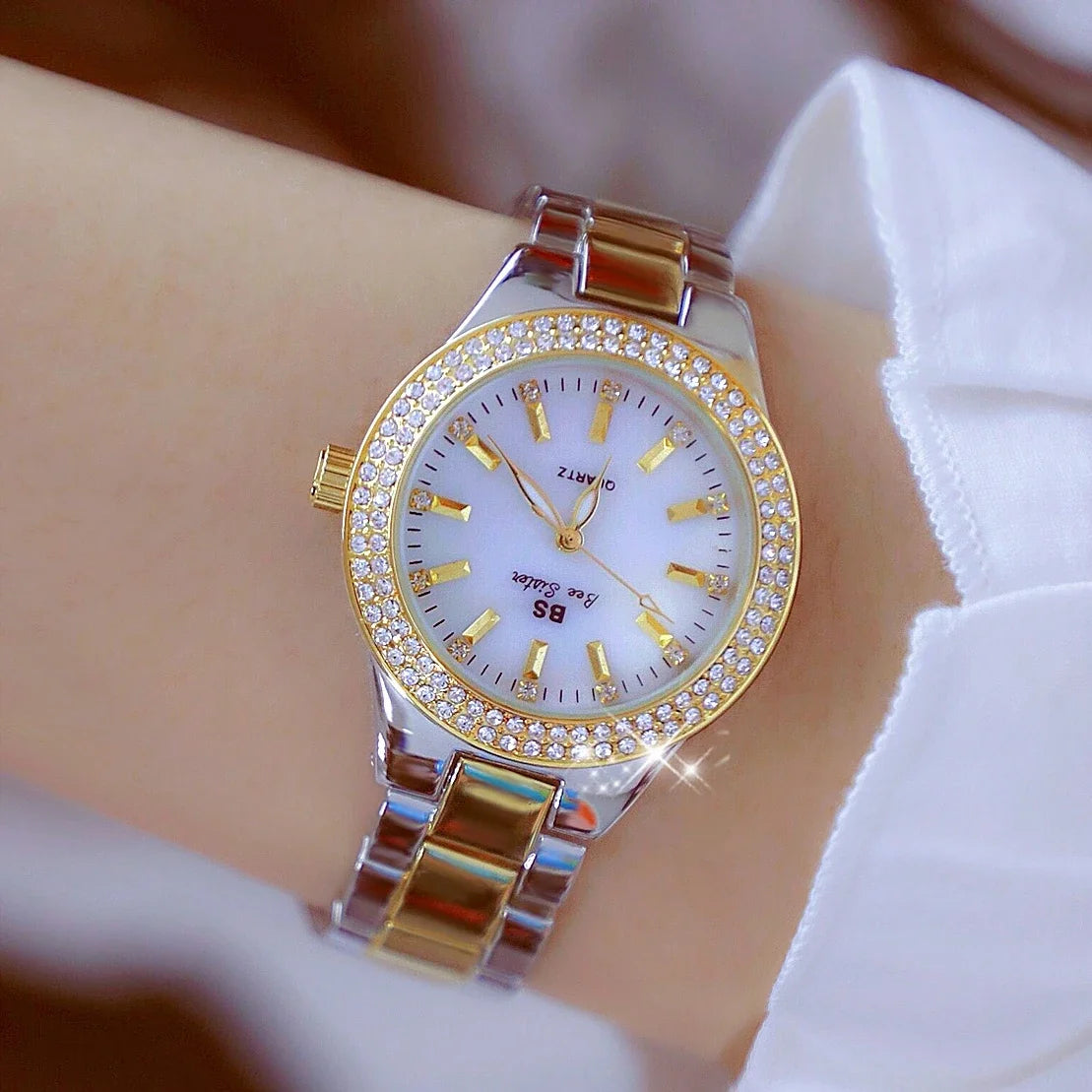 Fashion Casual Women Watch Elegant Luxury Brand Stainless Steel Strap Quartz Dress Watches For Woman Gifts.