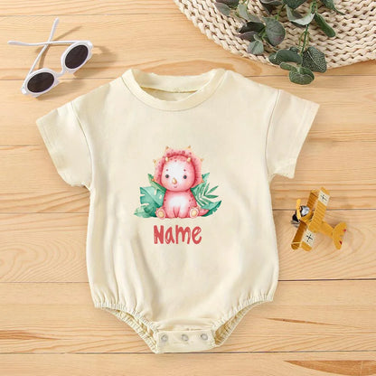 Personalisierter Regenbogen mit Namen Bubble Strampler Säugling Dschungel Geburtstag Party Kleidung Baby Übergroßer Body Niedlicher Wild One Overall.