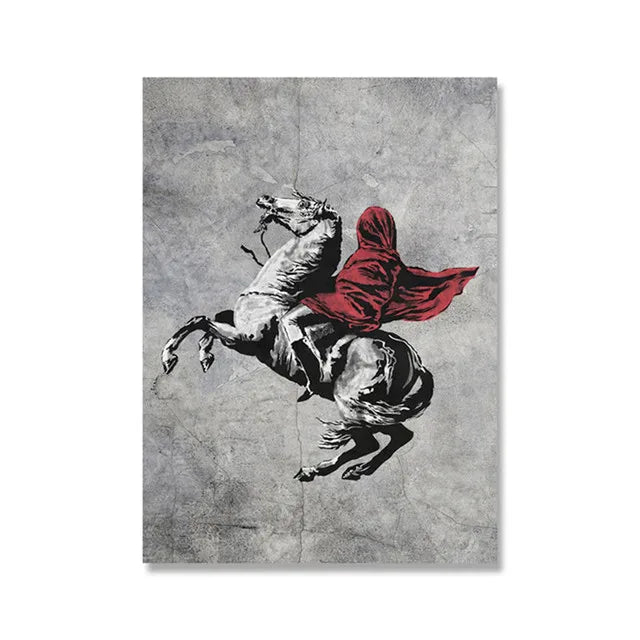 Banksy Graffiti Artwork Canvas Painting Prints Wall Art Pictures Girl with Red Balloon Black White Posters Nordic Home Decor.