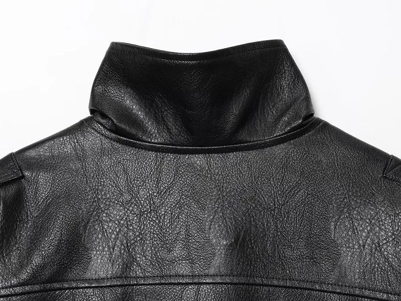 MUJER Schwarze Bomberjacken für Damen, Büro, Kunstleder, Damenjacke, Druckknopf, Wintermäntel für Damen, Mantel, Oberbekleidung