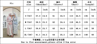 Muslim Abaya Set Luxury EID Islamic Kimono Muslim Women Dress Floral Printed Chiffon Modest Gorgeous Dubai Abaya Dress Suit.