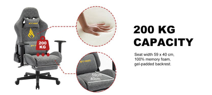 SYMINO Vintage ergonomischer Gaming-Stuhl aus PU-Leder