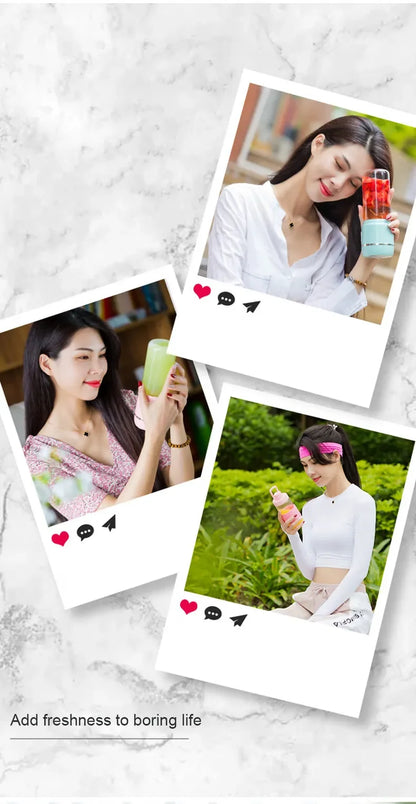 Portable Electric Fruit Juicer Wireless USB Rechargeable 6 Blades Mini Mixer Multifunction Summer Smoothie Blender Machine.