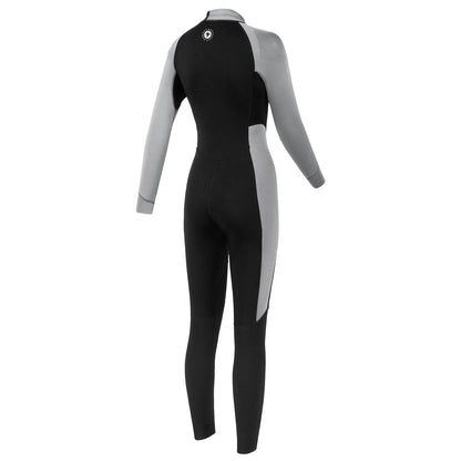 Women 3mm Neoprene One-Piece Thermal Wetsuit Mock Neck Long Sleeve Front Zipper Jumpsuit for Swimming Surfing Snorkeling Diving.