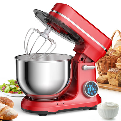 BioloMix Kitchen Food Stand Mixer, 1200W 11-Speeds DC Motor, Digital OLED Screen, Electric Food Mixer with Dough Hook, Whisk.