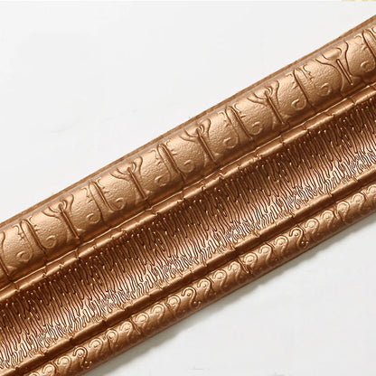 Decorative waterproof and mildew proof 2.3m skirting board 3D pattern self-adhesive wallpaper living room wall sticker