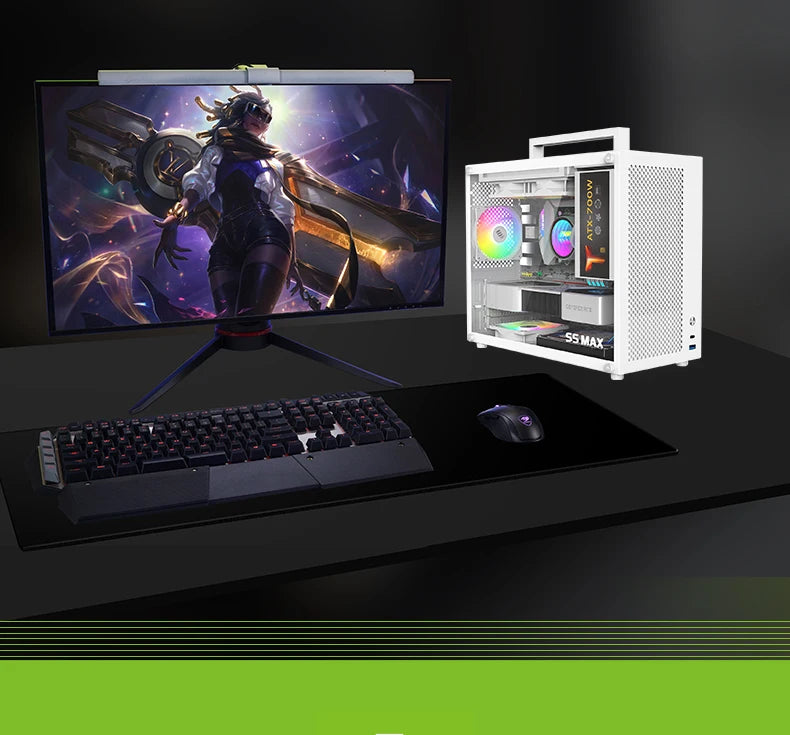 METALFISH S5 MAX Computer Case Gaming PC Chassis Support MATX/ITX 24.5*24.5cm SFX/ATX PSU 135 Mid Tower /180 WaterCooling Cooler.