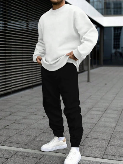 New in Mens Tracksuit O Neck Sweatshirt Sweatpants 2 Pcs Set Casual Jogging Pullover Pants Man Clothing Fall Popular Streetwear.